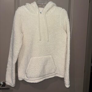 Hollister Soft White Fleece Hoodie